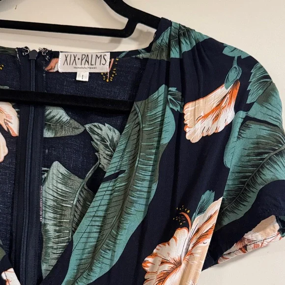 XIX Palms Black and Green Floral Maxi Dress - Picture 4 of 6